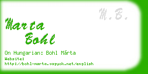 marta bohl business card